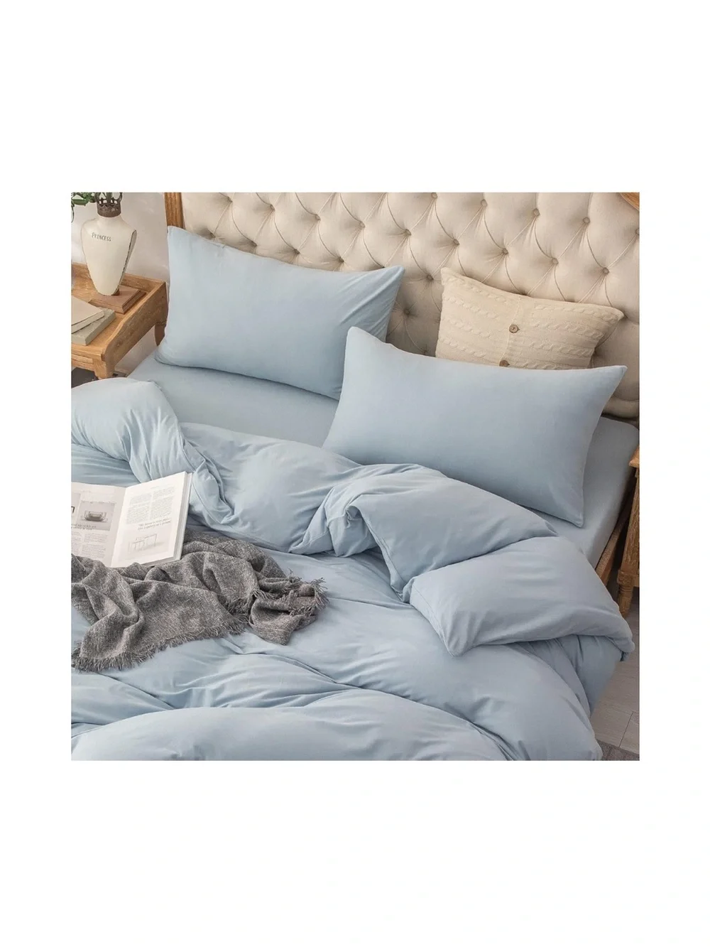 Jersey Knit Pillowcases Queen 20x30” (2-Pack) LIGHT BLUE